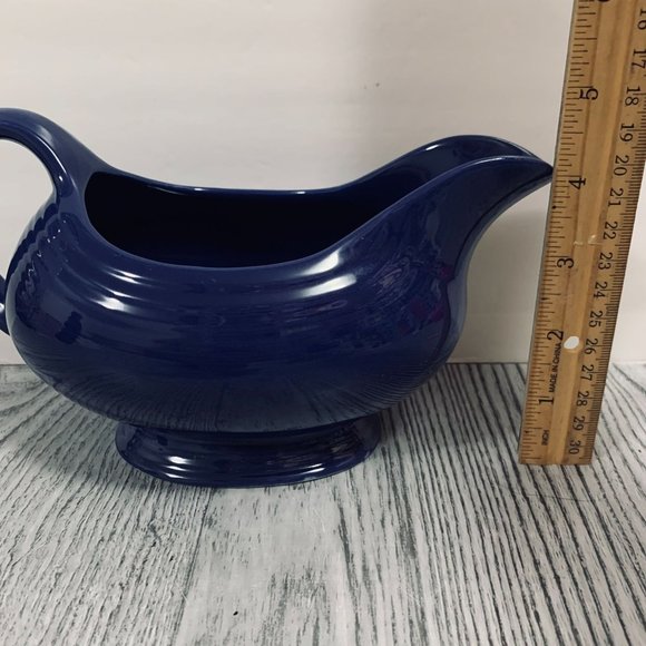 Vintage Fiesta ware USA Dark  Blue Gravy Boat Bowl - Picture 12 of 13